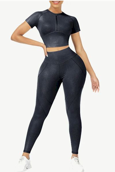 All-Day Workout Luxury: 4 - Way Stretch Yoga Suit with Soft Compression