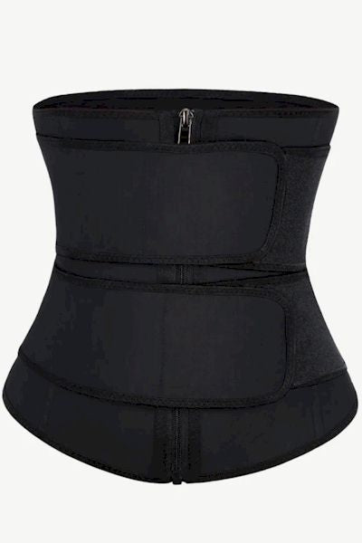 Load image into Gallery viewer, Ultimate Support: Black Plus Size Latex Double Belt Waist Trainer with 7 Steel Bones
