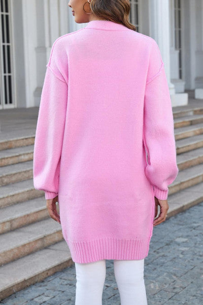 Load image into Gallery viewer, Slight Stretch Pink Cardigan Sweater for Refined Looks
