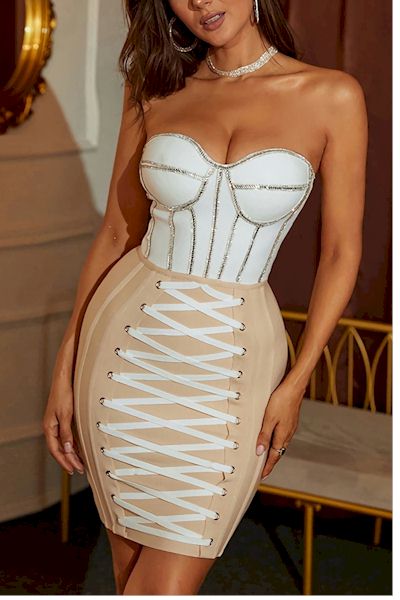 Chic Tube Strapless Bodycon Mini Prom Dress