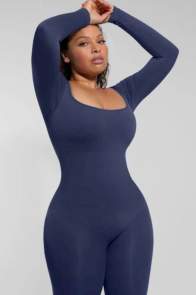 Load image into Gallery viewer, ContourFlex Inverted T-Shoulder Flared Jumpsuit
