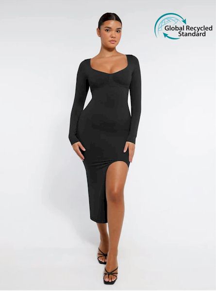 Eco-Friendly Shaping Dress with Slit