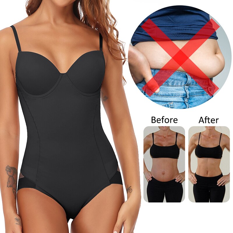 Tummy Control Body Shaper Seamless Shapewear with Built-in Bra