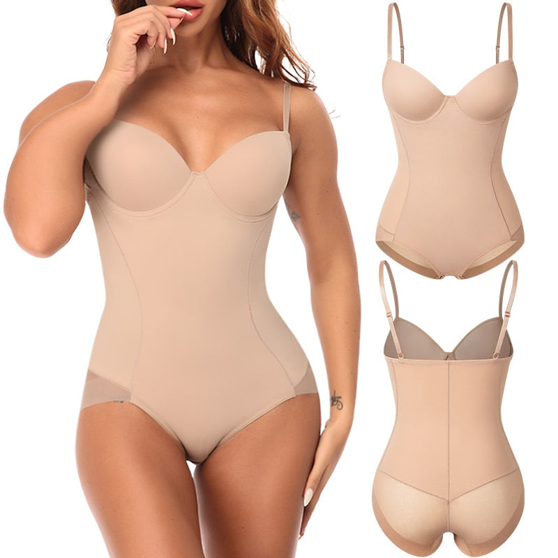 Tummy Control Body Shaper Seamless Shapewear with Built-in Bra