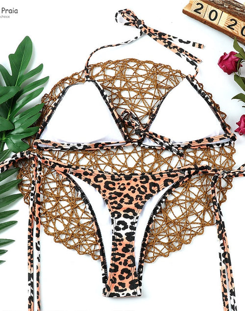 Load image into Gallery viewer, Wild and Sexy All Day: Turn Heads with our Smokin&#39; Hot Leopard Print Bikini!
