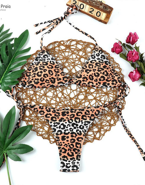 Load image into Gallery viewer, Wild and Sexy All Day: Turn Heads with our Smokin&#39; Hot Leopard Print Bikini!
