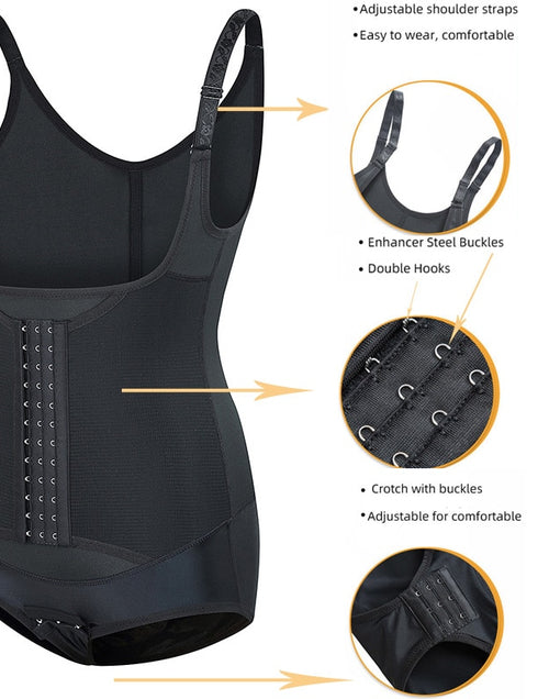 Load image into Gallery viewer, Open  Crotch Adjustable Shoulder Straps Waist Trainer Boysuit Shapewear
