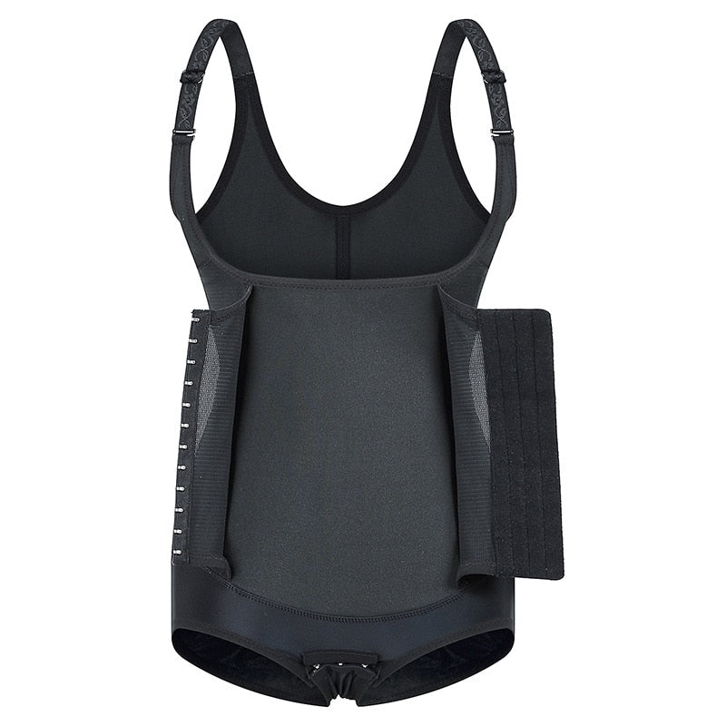 Open  Crotch Adjustable Shoulder Straps Waist Trainer Boysuit Shapewear