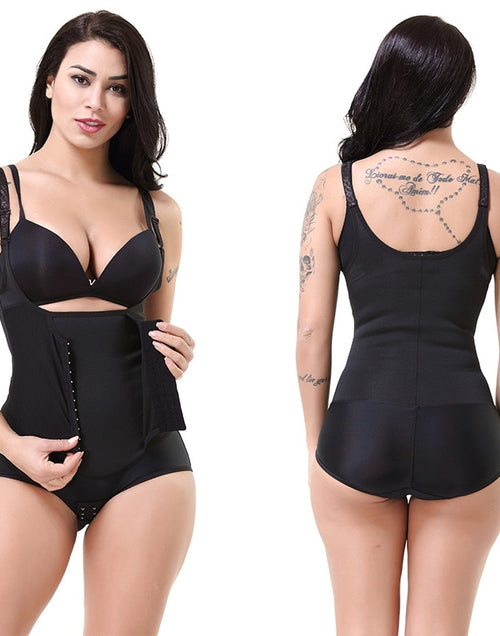 Load image into Gallery viewer, Open  Crotch Adjustable Shoulder Straps Waist Trainer Boysuit Shapewear
