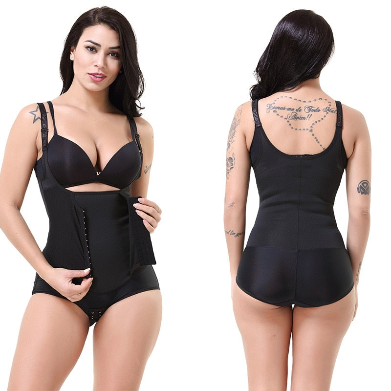 Open  Crotch Adjustable Shoulder Straps Waist Trainer Boysuit Shapewear