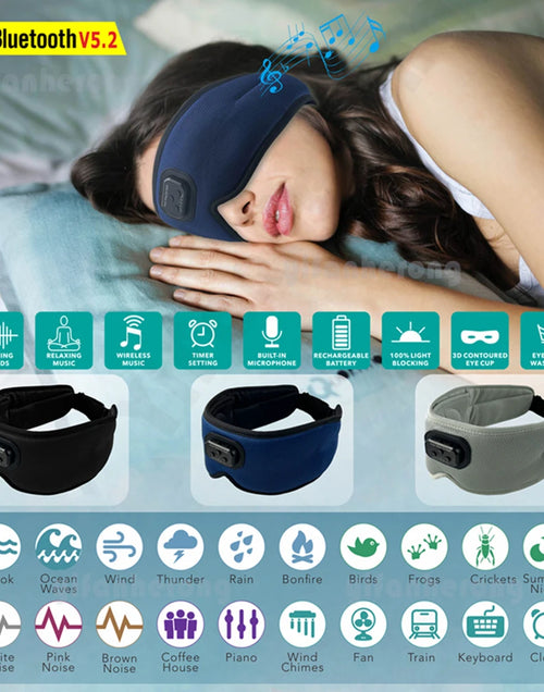 Load image into Gallery viewer, 3D Bluetooth Sleep Eye Mask Sleep Aid with Built-in Earphones – White Noise &amp; Soothing Music
