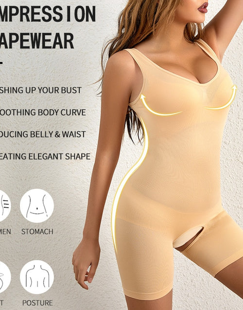 Load image into Gallery viewer, Seamless Bodysuit Shapewear Body Shapers Open Crotch Panties
