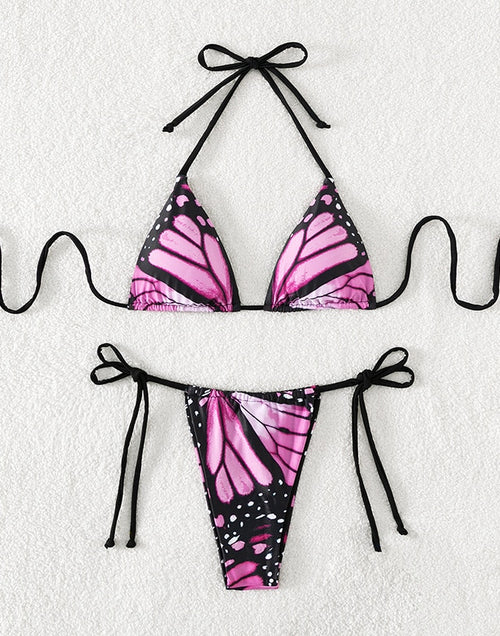 Load image into Gallery viewer, Butterfly Bliss: Make Waves in this Stunning Micro Bikini Set
