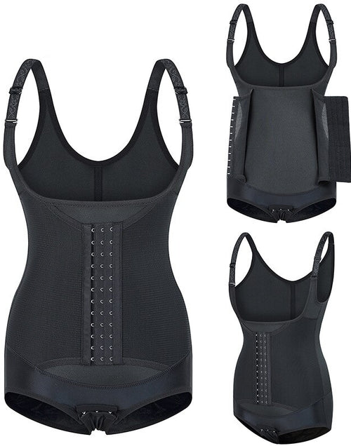 Load image into Gallery viewer, Open  Crotch Adjustable Shoulder Straps Waist Trainer Boysuit Shapewear
