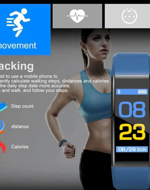 Load image into Gallery viewer, Smart Fitness Tracker Watch with Heart Rate &amp; Blood Pressure Monitor
