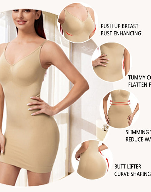 Load image into Gallery viewer, Full Slips Shapewear Tummy Control Body Bodysuit for Under Dresses
