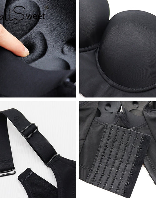 Load image into Gallery viewer, Deep Cup Push Up Bras Back Fat Shaper
