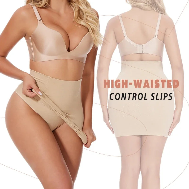 High-Waist Tummy Control Lace Slip