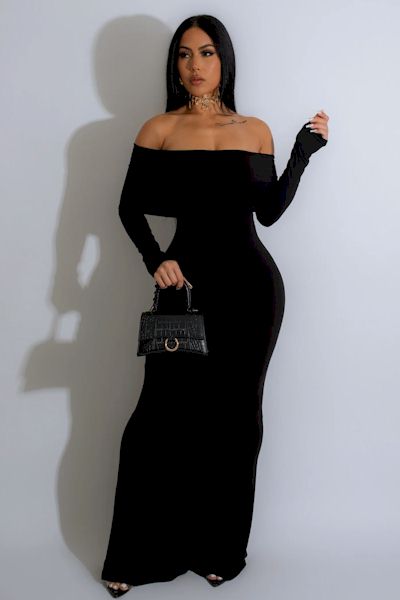 Load image into Gallery viewer, Effortless Chic: Slight Stretch Maxi with Modern Off-Shoulder Style
