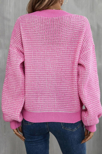 Load image into Gallery viewer, Perfect Casual Sweater for Any Season: Slight Stretch V-Neck Single-Breasted Loose Knitted Sweater
