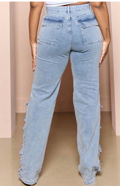 Load image into Gallery viewer, Non-Stretch Hole Pocket Straight Jeans: Timeless Fashion with a Modern Edge
