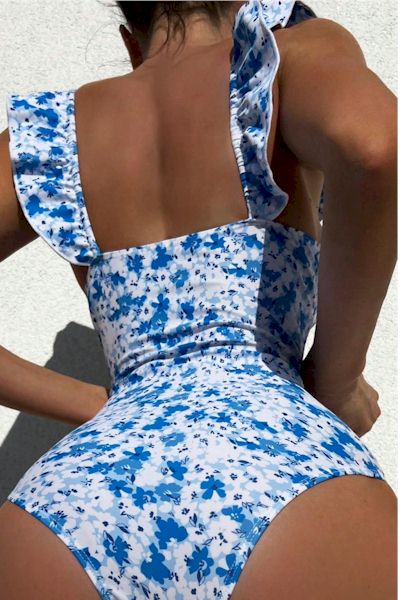 Load image into Gallery viewer, Turn Heads in this Sexy Floral Padded Backless One-Piece Swimsuit
