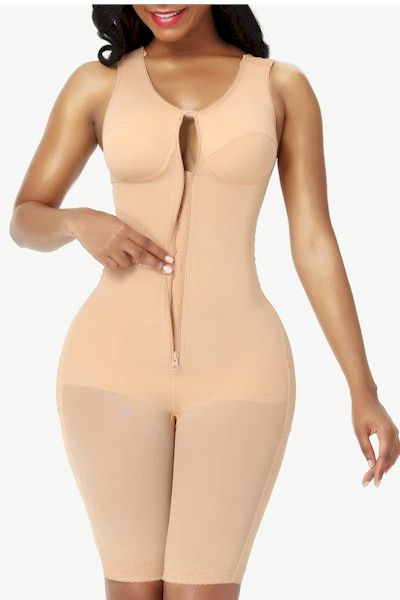 Hourglass Grace: Fajas Body Shaper with Lace Trim