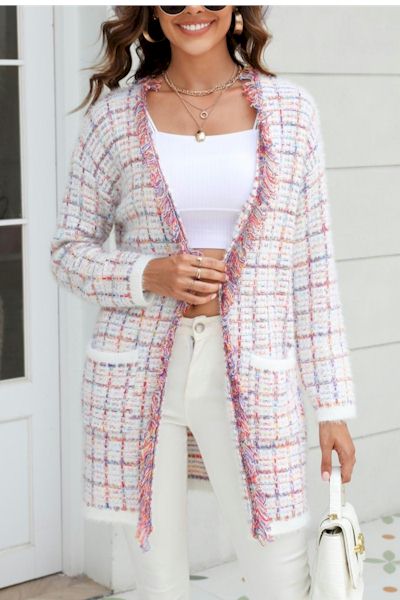 Load image into Gallery viewer, Luxurious Ultra-Soft Latticed Cardigan Sweater: Elevate Your Everyday Look
