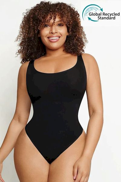 Eco-Luxe Confidence: Belly Control Thong Bodysuit for Timeless Beauty