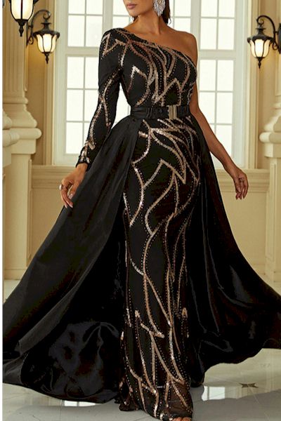 Load image into Gallery viewer, Exquisite Cape Dress: Be the Showstopper
