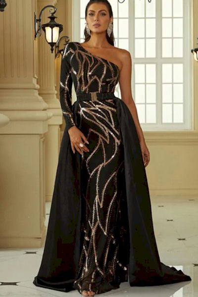 Load image into Gallery viewer, Exquisite Cape Dress: Be the Showstopper
