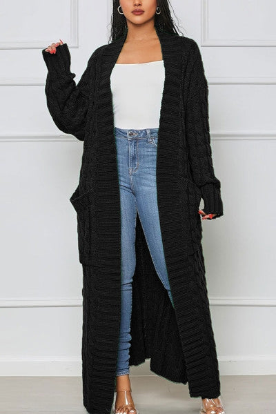 Load image into Gallery viewer, Fashionable and Sophisticated Plus Size Long Cardigan Sweater
