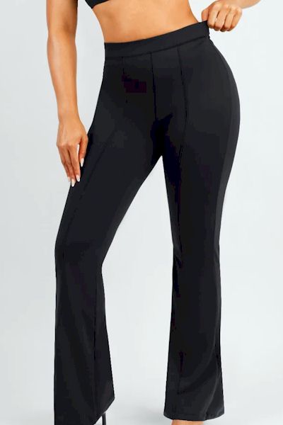 Flawless Silhouette: High Waist Trim Tummy Tuck Flare Pants for Exquisite Fashion