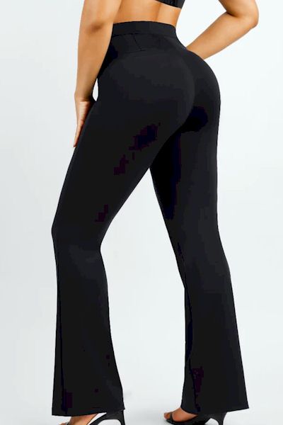 Flawless Silhouette: High Waist Trim Tummy Tuck Flare Pants for Exquisite Fashion