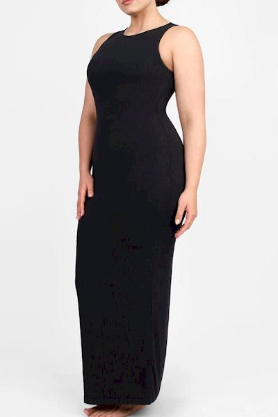 Load image into Gallery viewer, Chic Comfort: Light Support Crew Collar Shaper Maxi Dress for Fabulous Style
