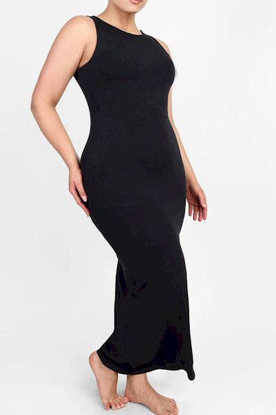 Load image into Gallery viewer, Chic Comfort: Light Support Crew Collar Shaper Maxi Dress for Fabulous Style
