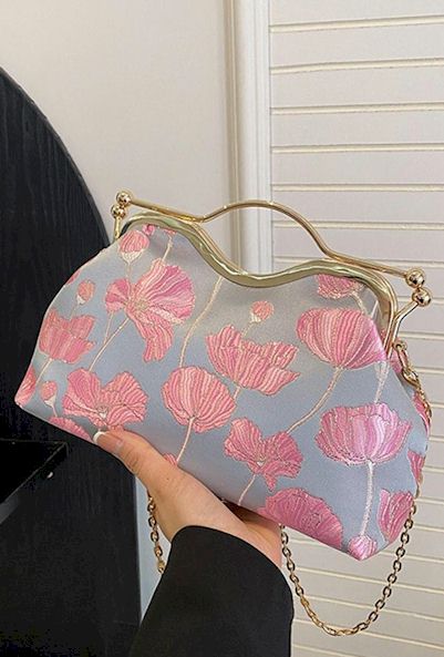 Load image into Gallery viewer, Lotus Embroidery Chic: Embrace Sophistication with our Crossbody Statement Piece!
