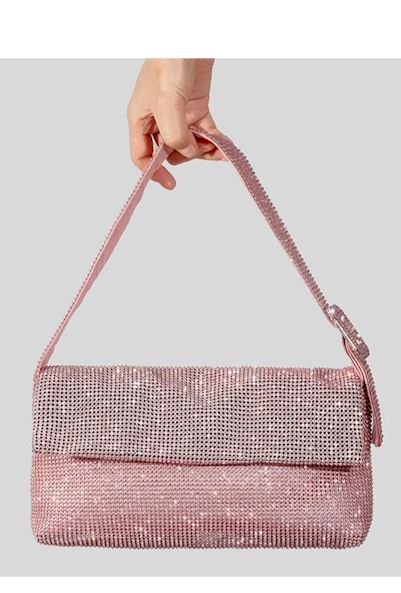 Elegance Redefined: Shine Bright with our Rhinestone Décor Shoulder Bag