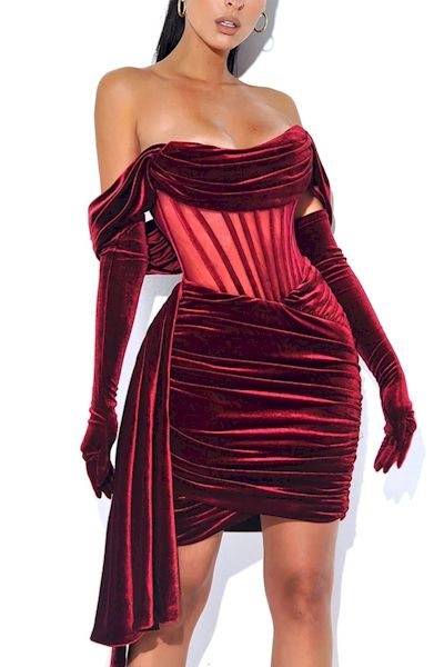 Load image into Gallery viewer, Ribbon Zip-Up Shirred Mini Dress: A perfect blend of sophistication and sexiness
