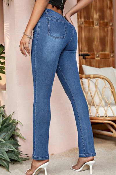 Load image into Gallery viewer, Timeless Glamour: Embrace Luxury in our Non-Stretch High Waist Jeans
