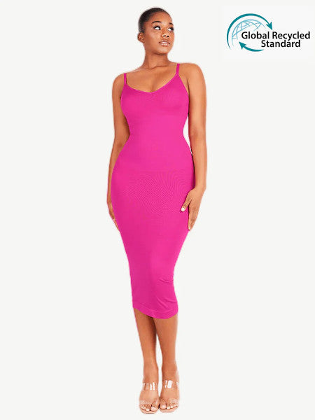 Elegance & Sustainability: Snatched Waistline in Spaghetti Strap Shaper Dress