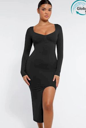 Eco-Friendly Shaping Dress with Slit