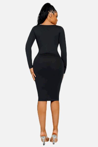 From Day to Night: Seamless Square Neck Shaper Dress for Effortless Style