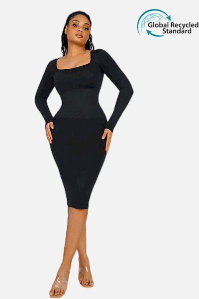 From Day to Night: Seamless Square Neck Shaper Dress for Effortless Style