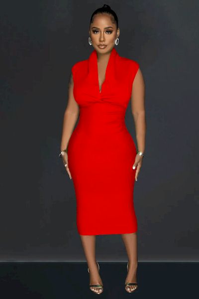 Load image into Gallery viewer, Showstopping Midi Dress to Flatter Curves in Sizes up to 2XL
