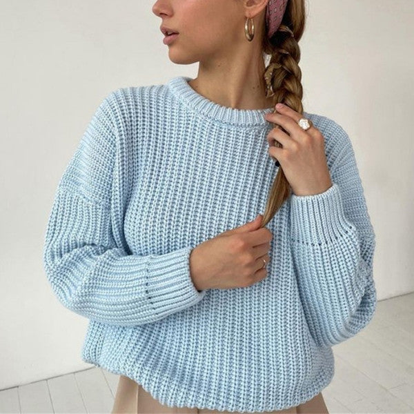 Luxury Coziness: Delicate Knit Loose Sweater for Effortless Chic