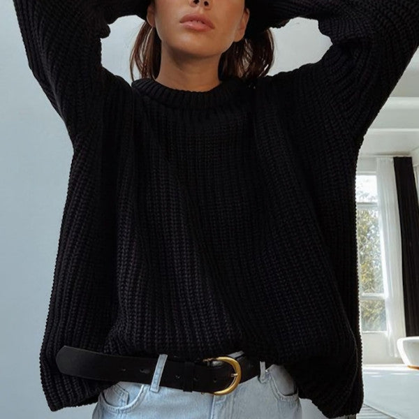 Luxury Coziness: Delicate Knit Loose Sweater for Effortless Chic