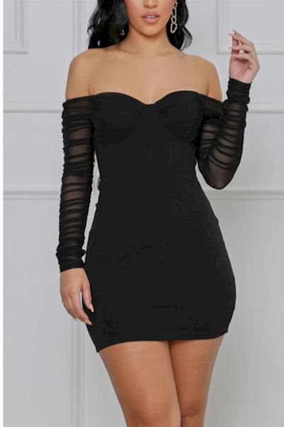 Load image into Gallery viewer, Elegance Redefined: Slim Fit Bodycon Mini Dress with Delicate Pleats
