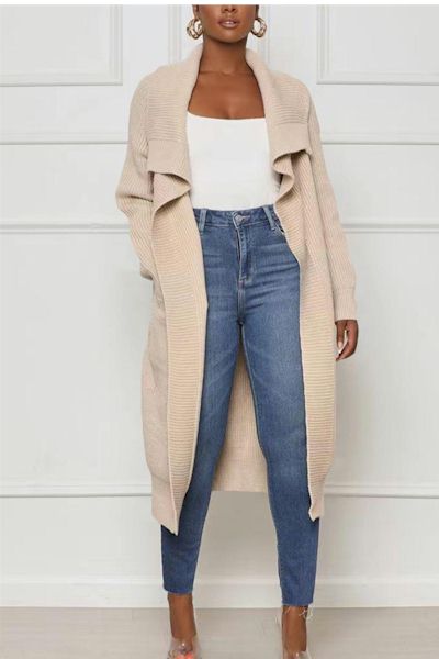 Cozy All Season: Ultra-Comfy Slight Stretch Knitted Cardigan