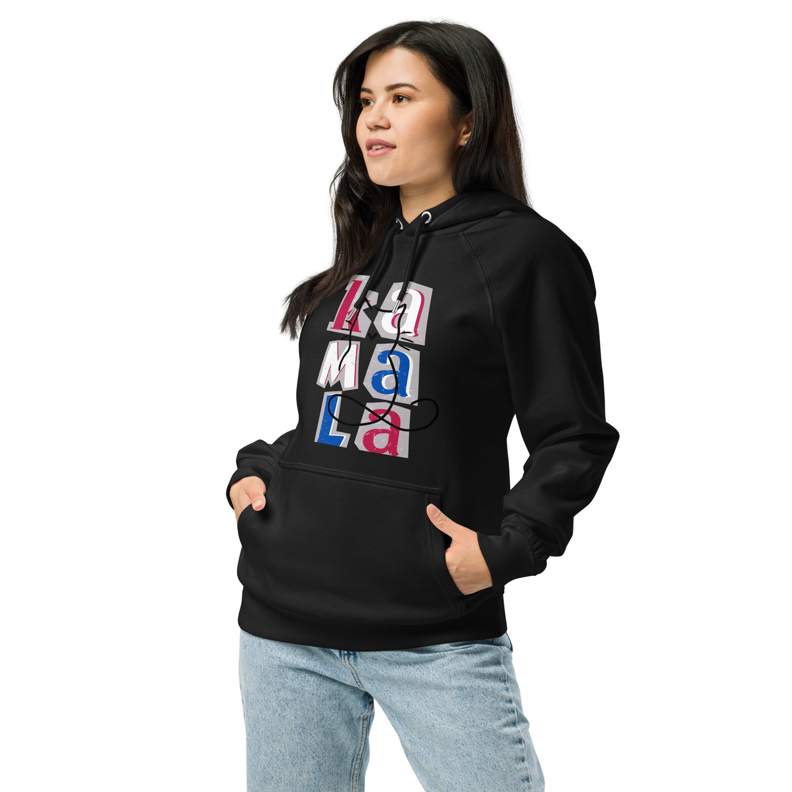 Kamala Blocks Unisex eco raglan hoodie